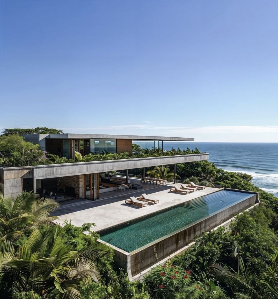 Villa with an infinity pool above the ocean in Bali